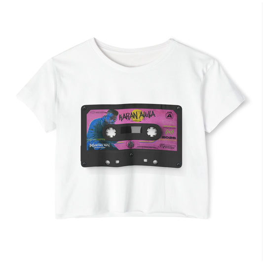 Karan Aujla Retrowave Festival Crop Top