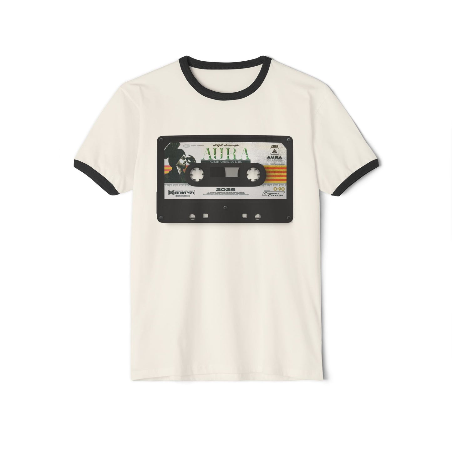 Diljit Dosanjh Aura Tour Limited Edition Retrowave Unisex Ringer T-Shirt