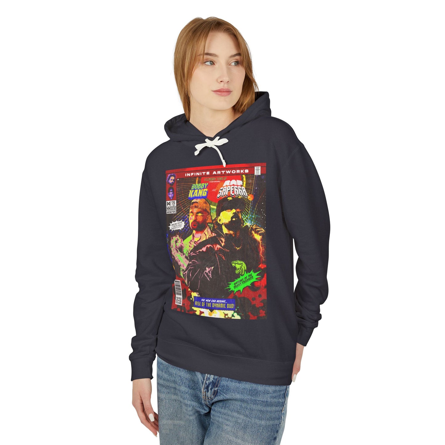 Raf x Bobby - Comic Tribute Unisex Lightweight Hooded Sweatshirt
