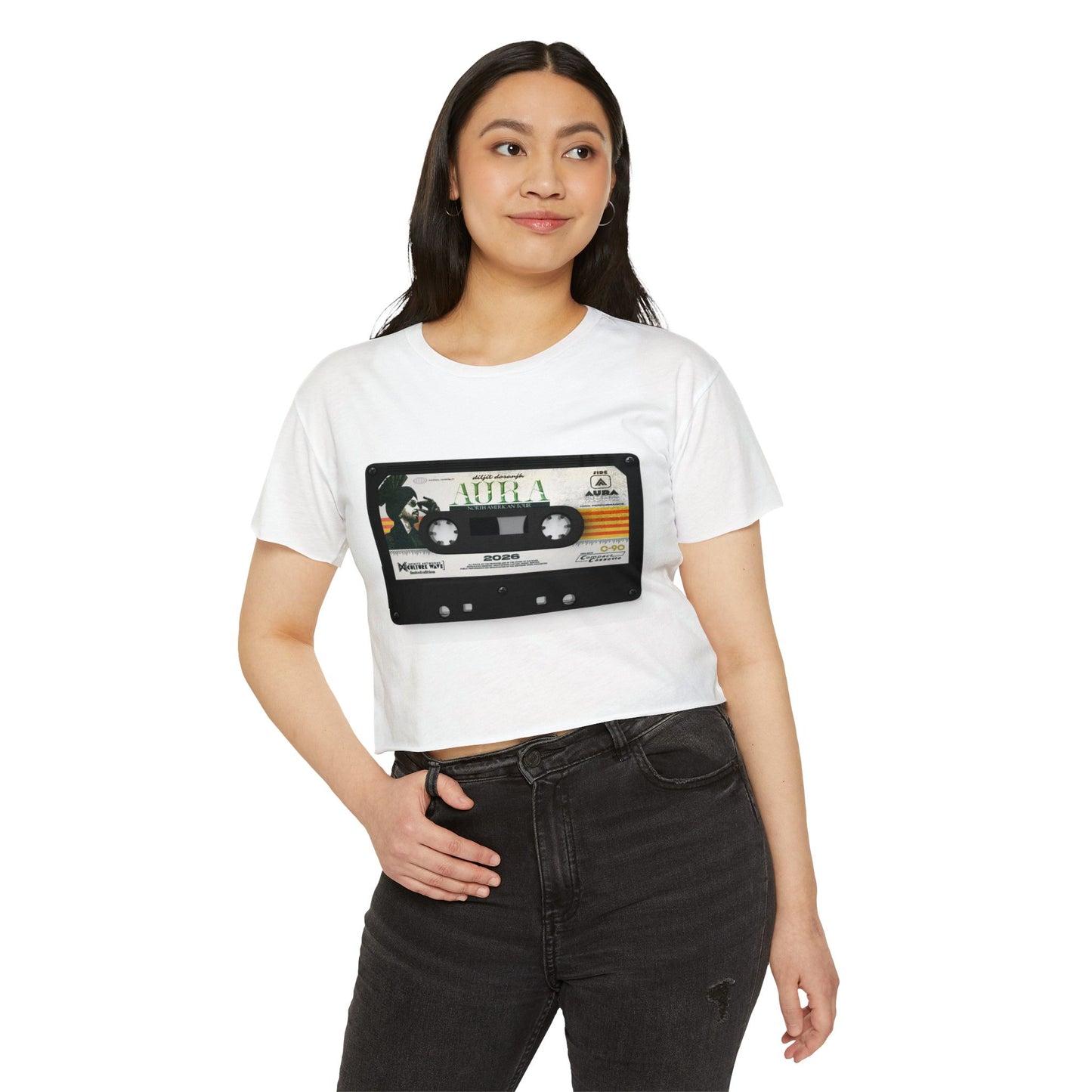 Diljit Dosanjh Aura Tour Limited Edition Retrowave Women's Crop Top