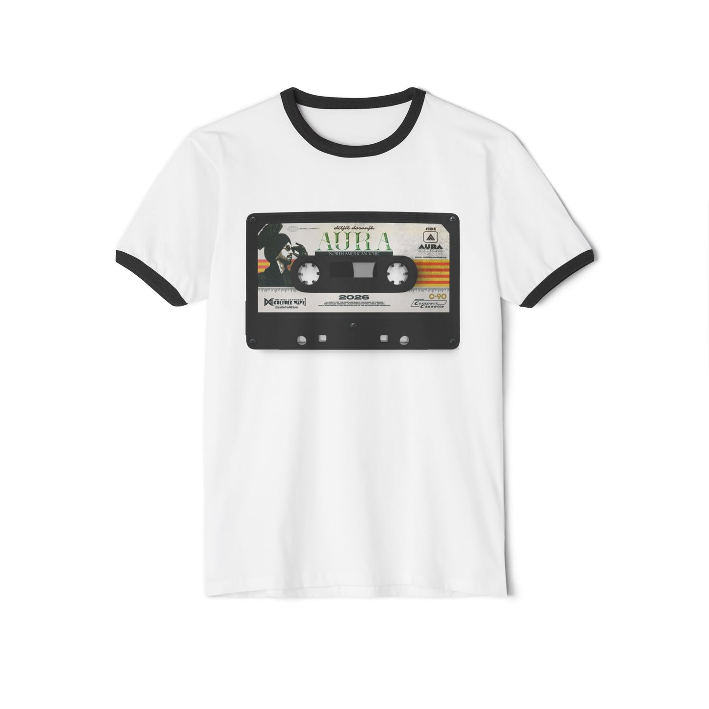 Diljit Dosanjh Aura Tour Limited Edition Retrowave Unisex Ringer T-Shirt