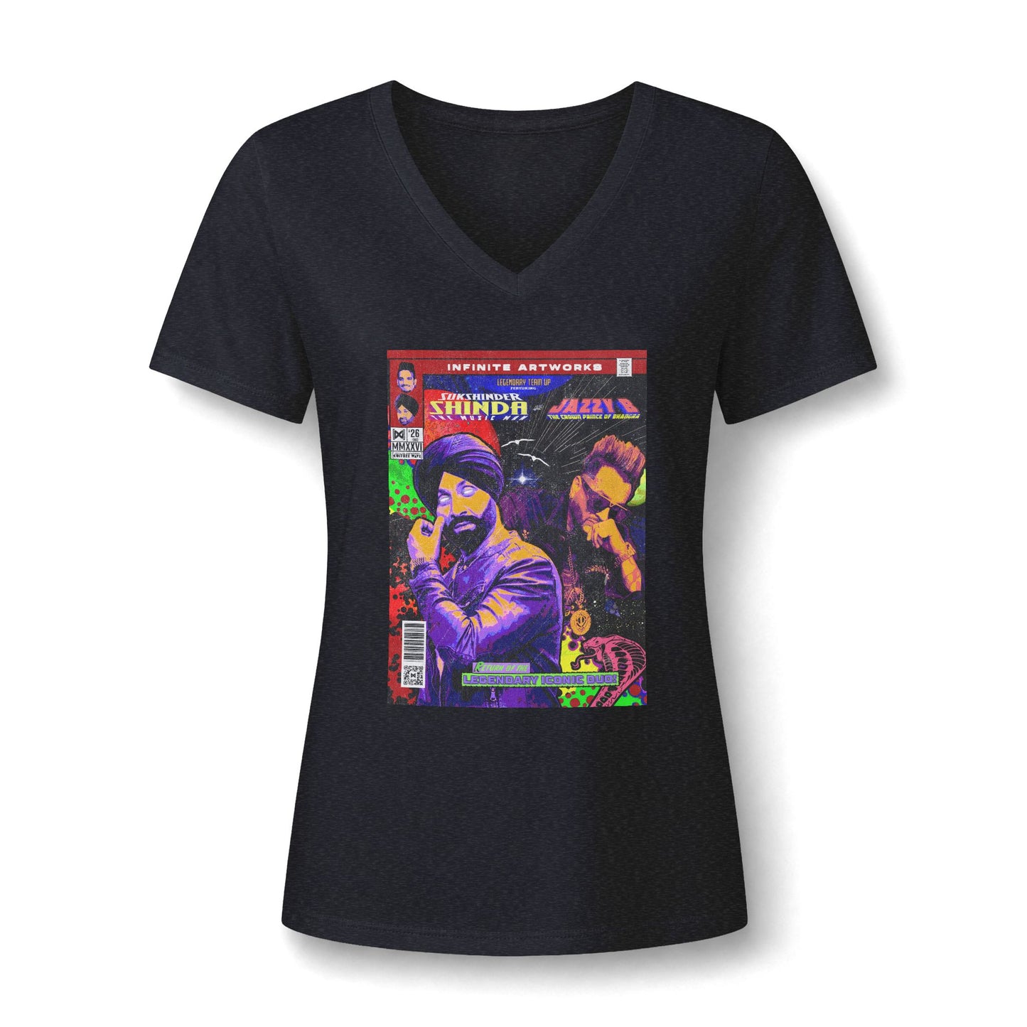 Jazzy x Shinda - Comic Tribute Women's V-Neck Tee