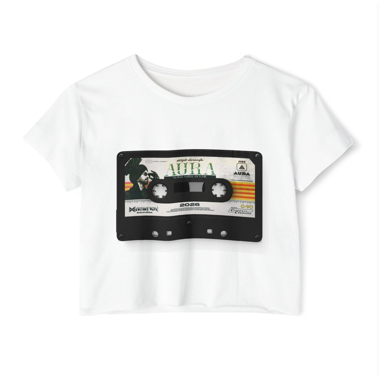 Diljit Dosanjh Aura Tour Limited Edition Retrowave Women's Crop Top