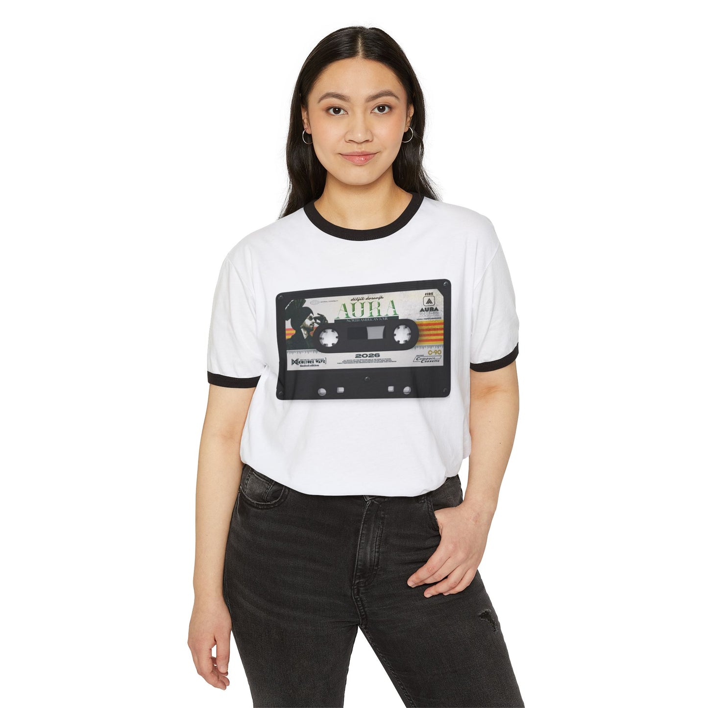 Diljit Dosanjh Aura Tour Limited Edition Retrowave Unisex Ringer T-Shirt